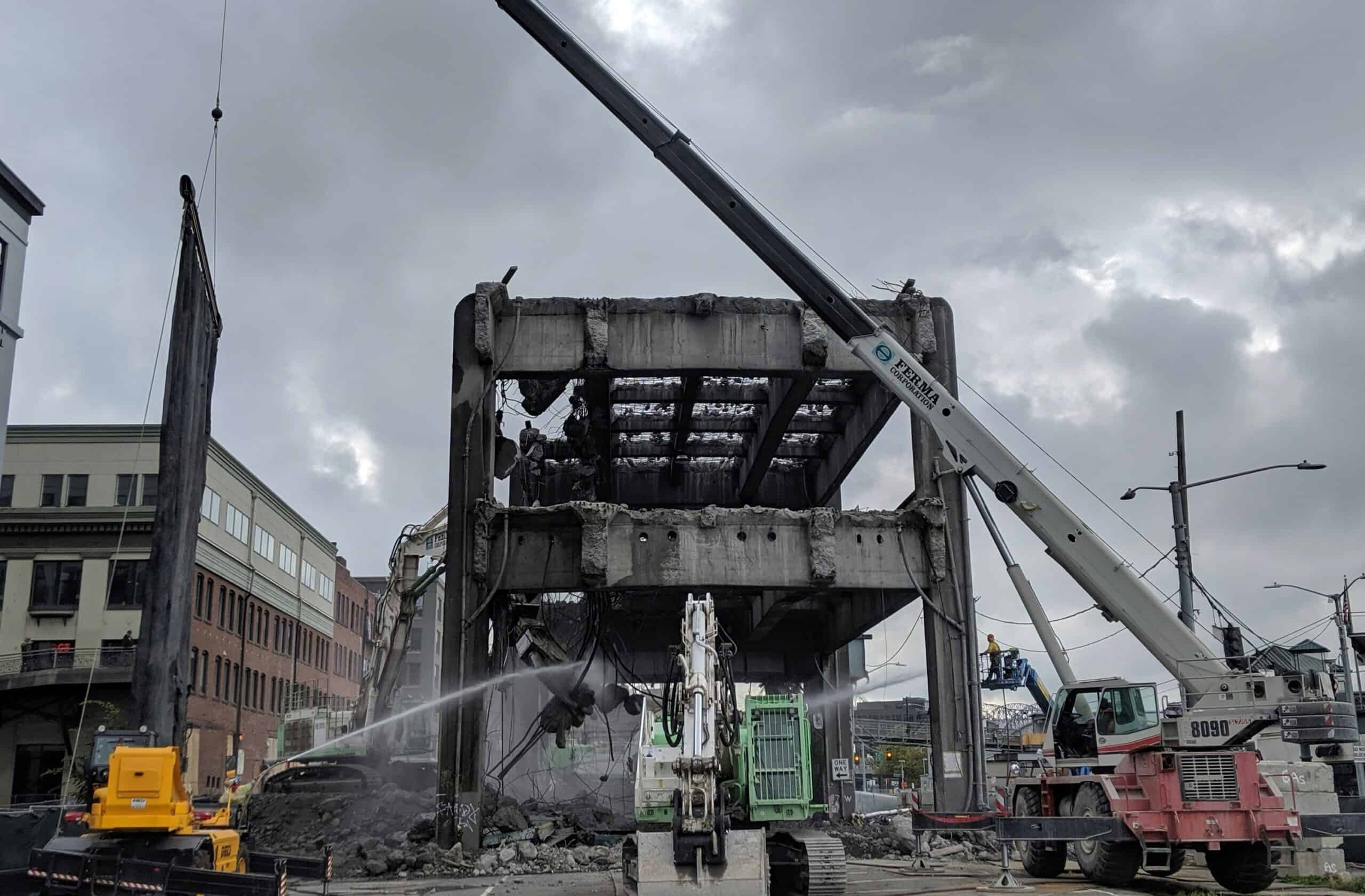 bridge overhang demolition