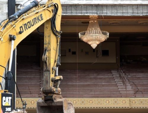 Historical preservation of chandelier during demolition