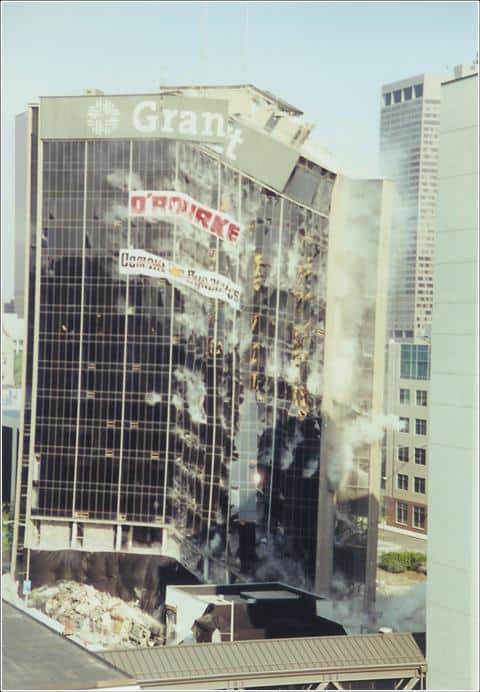 Implosion demolition at Grant Hospital
