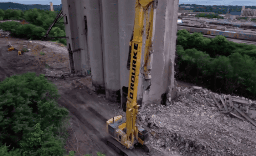 industrial silo demolition services for grain silos and other towers